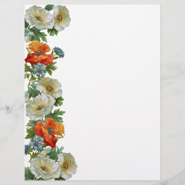Mohn und Kornblumen Florales individuelles Flugbla Flyer (Vorne)