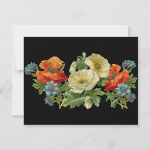 Mohn- und Kornblumen individuelle Blumen-Einladung Einladung