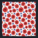 Mohn- und Kornblumenmuster Halstuch<br><div class="desc">Rote Mohnblumen und blaue Maisblumen.</div>