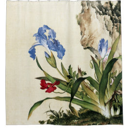 Mohn und Schmetterling Blume Kunst und Kultur Duschvorhang