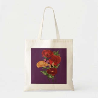 Mohn und Schmetterlinge  Tragetasche
