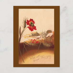 Mohn und Weizen Vintag Herbst Postkarte