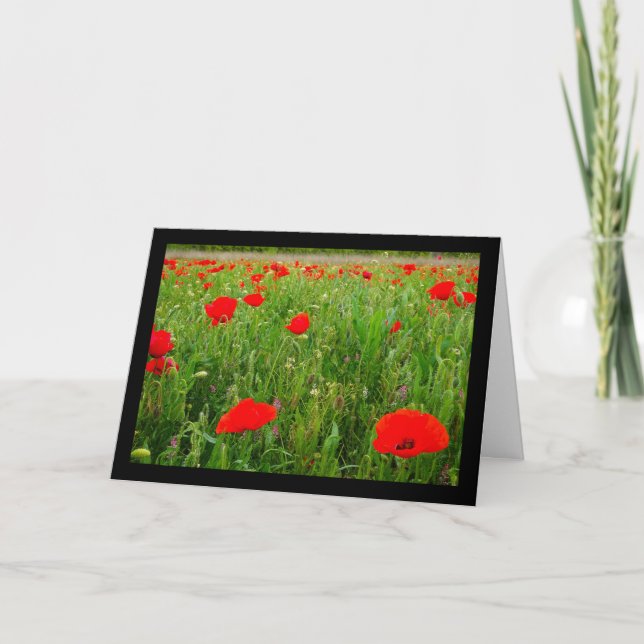 Mohn und Wildblumen Karte (Vorderseite)