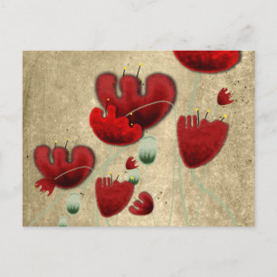 Mohn viktorianische alte romantische Postkarte han