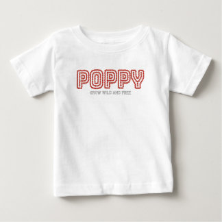 Mohn wächst wild frei süße florale Grafik Umriss Baby T-shirt