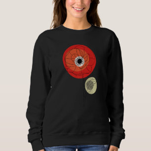 Mohn Wasserfarbe Mohnsamen Rot Botanisch Poppie Sweatshirt