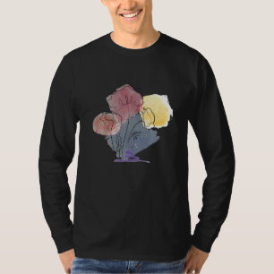 Mohn Wasserfarben Mohnsamen Rot Botanisch Mohnblum T-Shirt