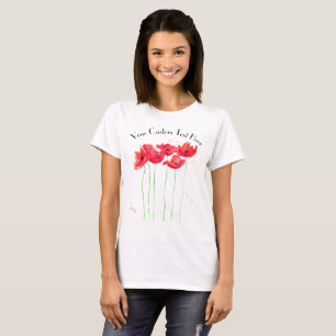 Mohn Wasserfarben rote Blumen für ihre Poppy T-Shirt