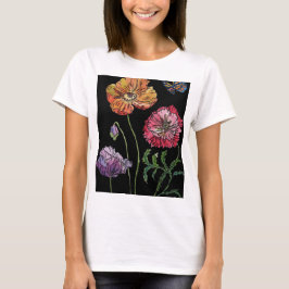 Mohn Wasserfarbenen Malerei T-Shirt