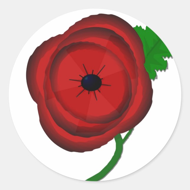 Mohn zum Gedenken - Aufkleber (Vorderseite)