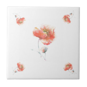 Mohnanstrich Keramik Fliese