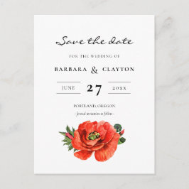 Mohnblau Save the Date Postkarte