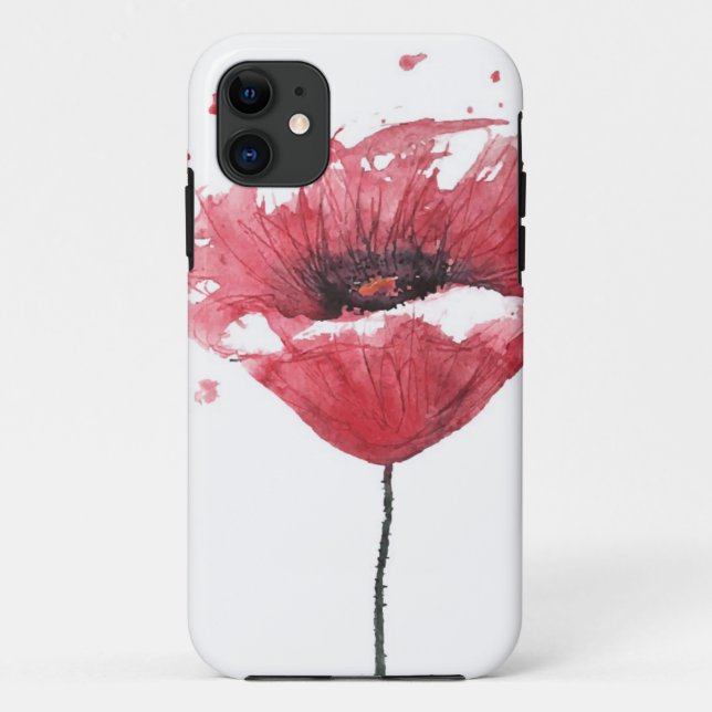 Mohnblume, Aquarell Case-Mate iPhone Hülle (Rückseite)