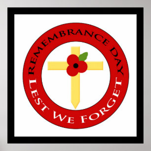 Mohnblume auf Kreuz - Plakat