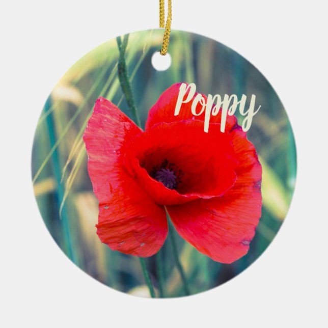 Mohnblume Blume für Gärtner und Blütengeschenk Keramik Ornament (Vorne)