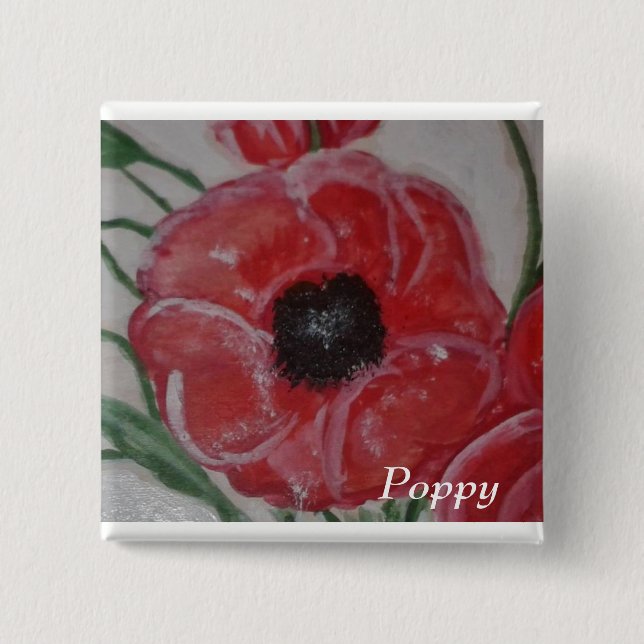 Mohnblume Button (Vorderseite)
