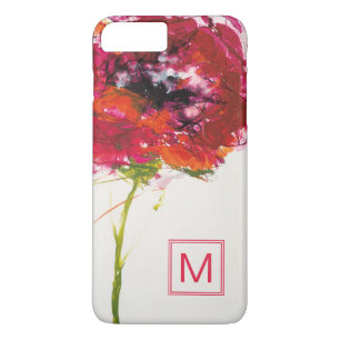 Mohnblume des Monogramm-  auf Weiß Case-Mate iPhone Hülle