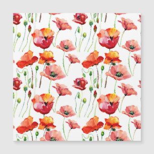 Mohnblume: Einfach Nahtloser Hintergrund. Magnetkarte