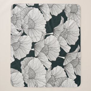 Mohnblume, Schwarz-weiße Blume. Sherpadecke