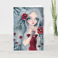 Mohnblume, vom Nebel - leere Karte