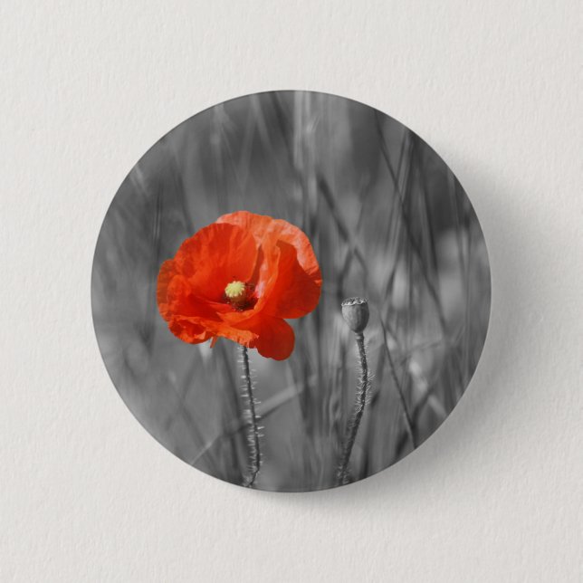 Mohnblumen-Abzeichen Button (Vorderseite)