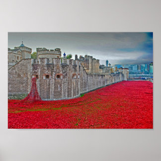 Mohnblumen am Tower Of London Rote Mohnblume Poster