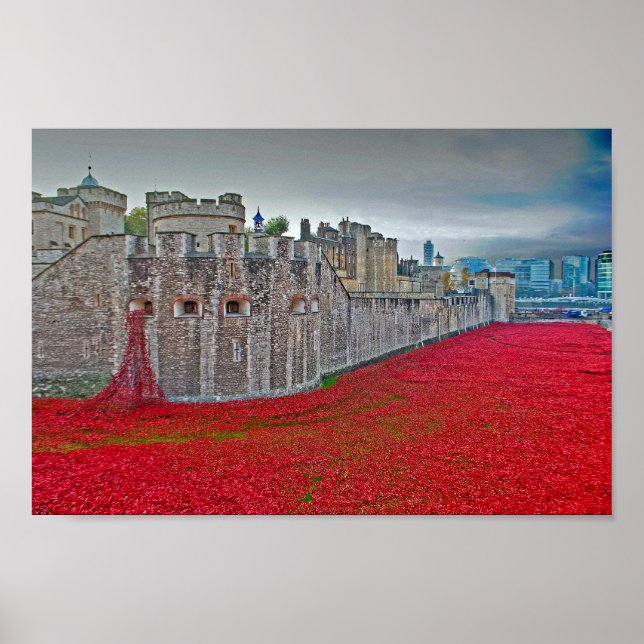 Mohnblumen am Tower Of London Rote Mohnblume Poster (Vorne)