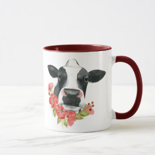 Mohnblumen-Bauernhof - Kuh mit Blumen Tasse