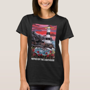 Mohnblumen beim Leuchtturm Gemälde von Alfred Fox T-Shirt