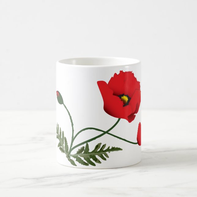 Mohnblumen-Blume Kaffeetasse (Mittel)