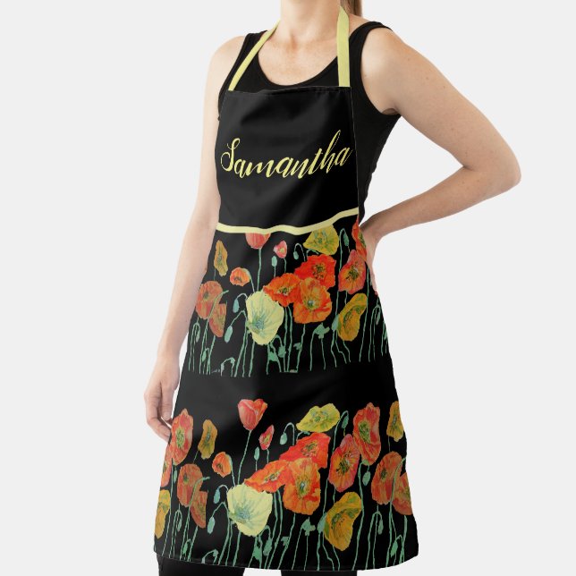 Mohnblumen Blume Mohnblume Wasserfarben Schürze (InSitu)