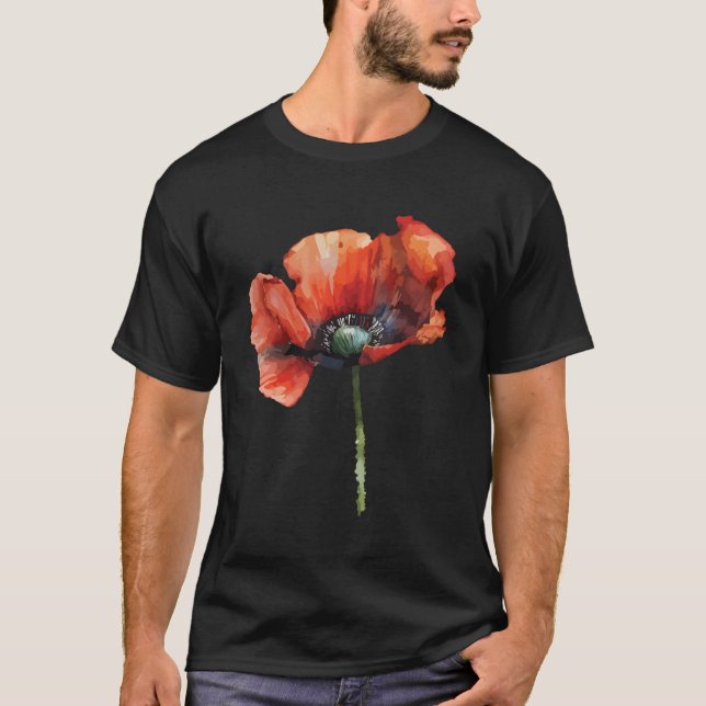 Mohnblumen Blume Rote Pflanze Natürliche T-Shirt (Vorderseite)