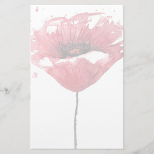 Mohnblumen-Blume, Watercolor Briefpapier