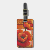 Mohnblumen-Blumen auf TAN und orange Hintergrund