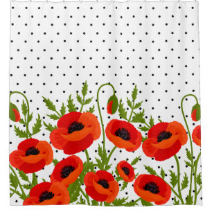 Mohnblumen-Blumen Duschvorhang