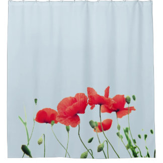 Mohnblumen-Blumen-Duschvorhang Duschvorhang