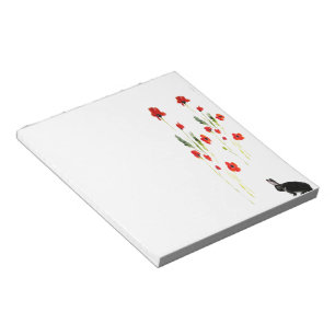 Mohnblumen-Blumen-Häschen-Kaninchen Notizblock