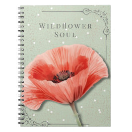 Mohnblumen-Blumennotizbuch | Wildblumen-Seelen-Jou Notizblock