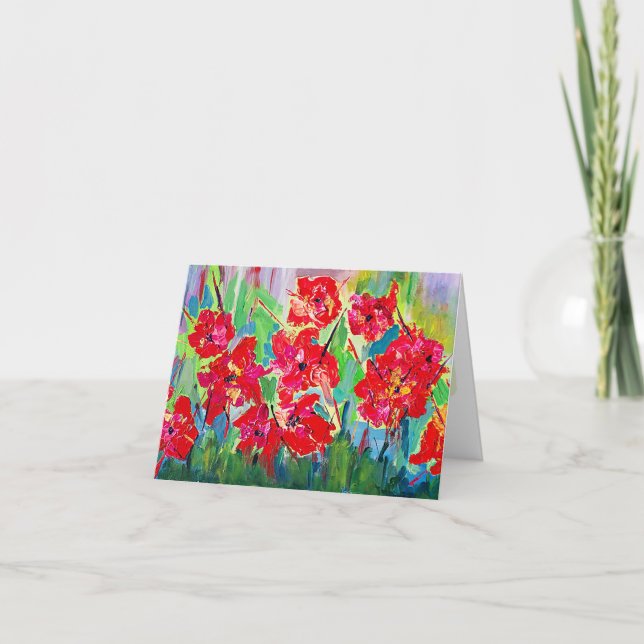 Mohnblumen Dankeskarte (Vorderseite)