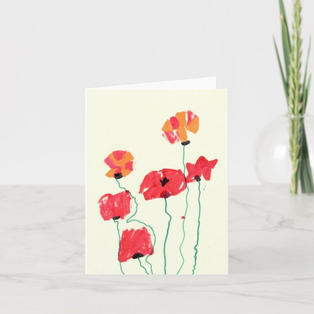 Mohnblumen Dankeskarte (Vorderseite)