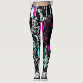 Mohnblumen dunkel leggings