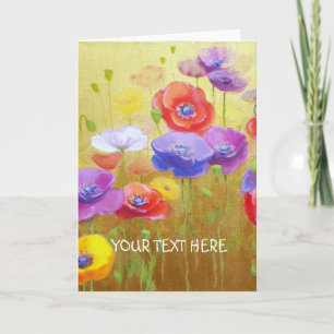Mohnblumen-Feld card1 Ihre Mitteilung Karte