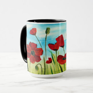 Mohnblumen-Feld-Kaffee-Tasse Tasse