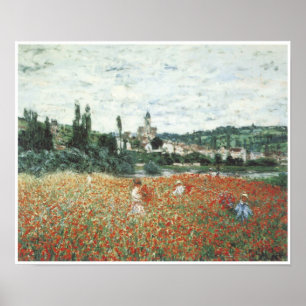 Mohnblumen-Feld nahe Vetheuil, 1879 Poster