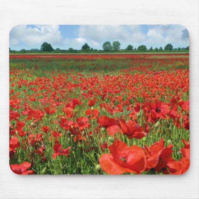 Mohnblumen-Felder Mousepad (Vorne)