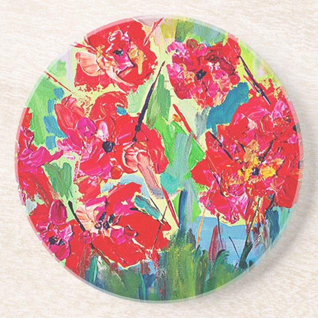 Mohnblumen Getränkeuntersetzer (Vorne)