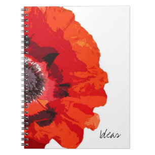 Mohnblumen-Ideen-Notizbuch Notizblock