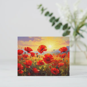 Mohnblumen im Abendlicht, Postkarte