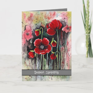 Mohnblumen in Aquarellen Karte