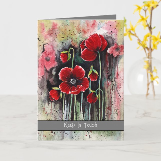 Mohnblumen in Aquarellen Karte (Gelbe Blume)